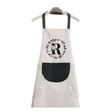 1 件装家用围裙防水防油可擦手厨房工作服时尚首字母印花男女居家烹饪清洁围裙男女通用无袖围裙，厨房，浴室，家居，家居供应商 - 白色 - 查看 31