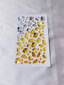 1 套 5 件多种颜色闪亮宝石贴纸疤痕化妆创意冰块 Y2K 风格节日万圣节音乐节 DIY 眼睛脸部珠宝贴纸酷妆角色扮演活动假纹身