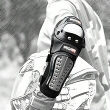 WOSAWE Miếng đệm khuỷu tay xe máy bằng thép không gỉ Bảo vệ khuỷu tay Motocross Thiết bị bảo vệ an toàn cho người lớn - màu đen - Xem 2