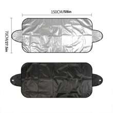 1 szt. Osłona przeciwśnieżna przedniej szyby samochodu na lód, śnieg, mróz, osłona przeciwsłoneczna na przednią szybę samochodu, osłona przeciwsłoneczna z tkaniny Oxford na każdą pogodę, chroniąca przed wiatrem i promieniowaniem UV, pasująca do samochodów SUV, ciężarówek Van, uniwersalne akcesoria samochodowe, ochrona przeciwsłoneczna wnętrza samochodu