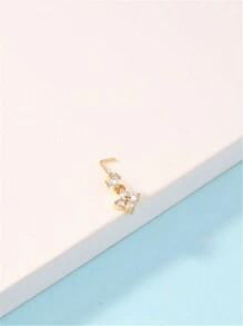 1 件可爱闪亮 CZ 四叶草 L 形别针吊坠鼻钉 女士身体首饰 吊坠鼻饰 情人节、妈妈、母亲、母亲节、礼物 - LNSDZ-018 - 查看 2