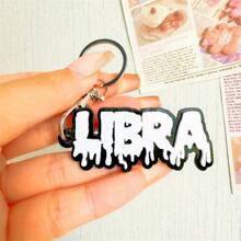 1pc Custom Acrylic Keychains With Name, Solid Black Backpack Charm, Halloween Spirit Gift, DIY Letter Acrylic Name Tag Keychain Personalized