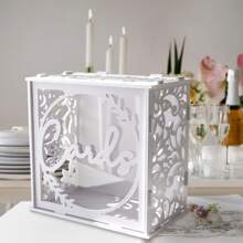 Wedding Card Box Graduation Card Box, White PVC Gift Card Box With Slot And Acrylic Window, DIY Large Card Box For Wedding Reception Party Graduation Baby Shower Birthday Decorations, Wedding Decor, Home Decor, Room Decor Party Favors Bride Gifts Party Decorations Bachelorette - 1pcs - View 10