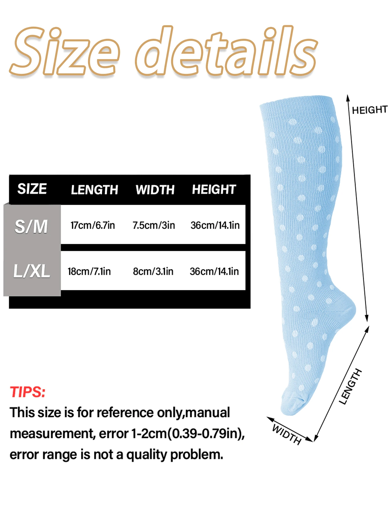 8 pares de medias de compresión para mujer que brindan soporte a las rodillas, medias de compresión de tubo largo para enfermeras, estudiantes, trabajo, mujeres embarazadas, viajes - Multicolor - Añade 2