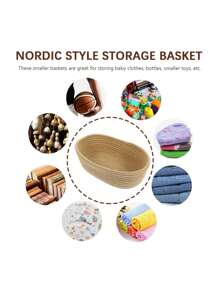 3M 1pc/3pcs Nylon Woven Desktop Storage Basket, Modern Bathroom Tissue Holder, Simple Style