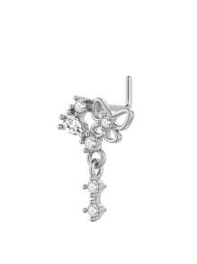 1/6 peças Gato, Coração, Olho, Estilo Borboleta 316 Aço Inoxidável Nariz Studs, Micro-Incrustado Cobre, Adequado Para Uso Diário Dia Dos Namorados