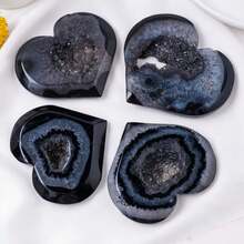 大心形水晶玛瑙晶洞晶洞棕榈忧患石灵气水晶和疗愈石 - 彩色 - 查看 6