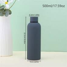 304 Stainless Steel Vacuum Insulated Bottle, Rubber Coated, Solid Color, 500ml/16.9oz, Student & Women's Water Bottle, Keeps Drinks Hot & Cold, Great Gift For Back To School Back To School