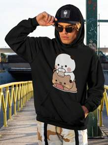 Blouse Sweatshirt Teddy Bears Cute Couple Love KANGARO 1220 Fluxo Fx - màu đen - Xem 6