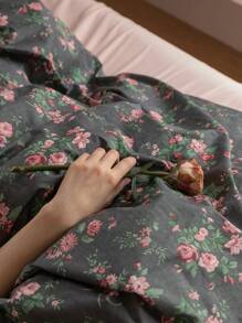 3 件套复古花卉印花床上用品套装：2 个枕套 + 1 个羽绒被套 - 彩色 - 查看 7