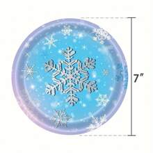 10pcs/20pcs Frozen Birthday Party Supplies Disposable Tableware Winter Snowflake Paper Plates Napkins For Christmas Winter Wonderland Frozen Party Decorations - Multicolor - View 3
