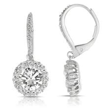 New Eight Heart Eight Arrows Round Full Diamond Temperament Earrings Europe And The United States Platinum Plated Earrings