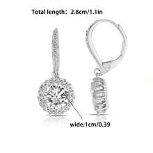 New Eight Heart Eight Arrows Round Full Diamond Temperament Earrings Europe And The United States Platinum Plated Earrings