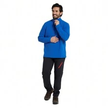 Mountain Warehouse Mens Camber II Half Zip Fleece Top (Blue) - Cadet Blue - View 4