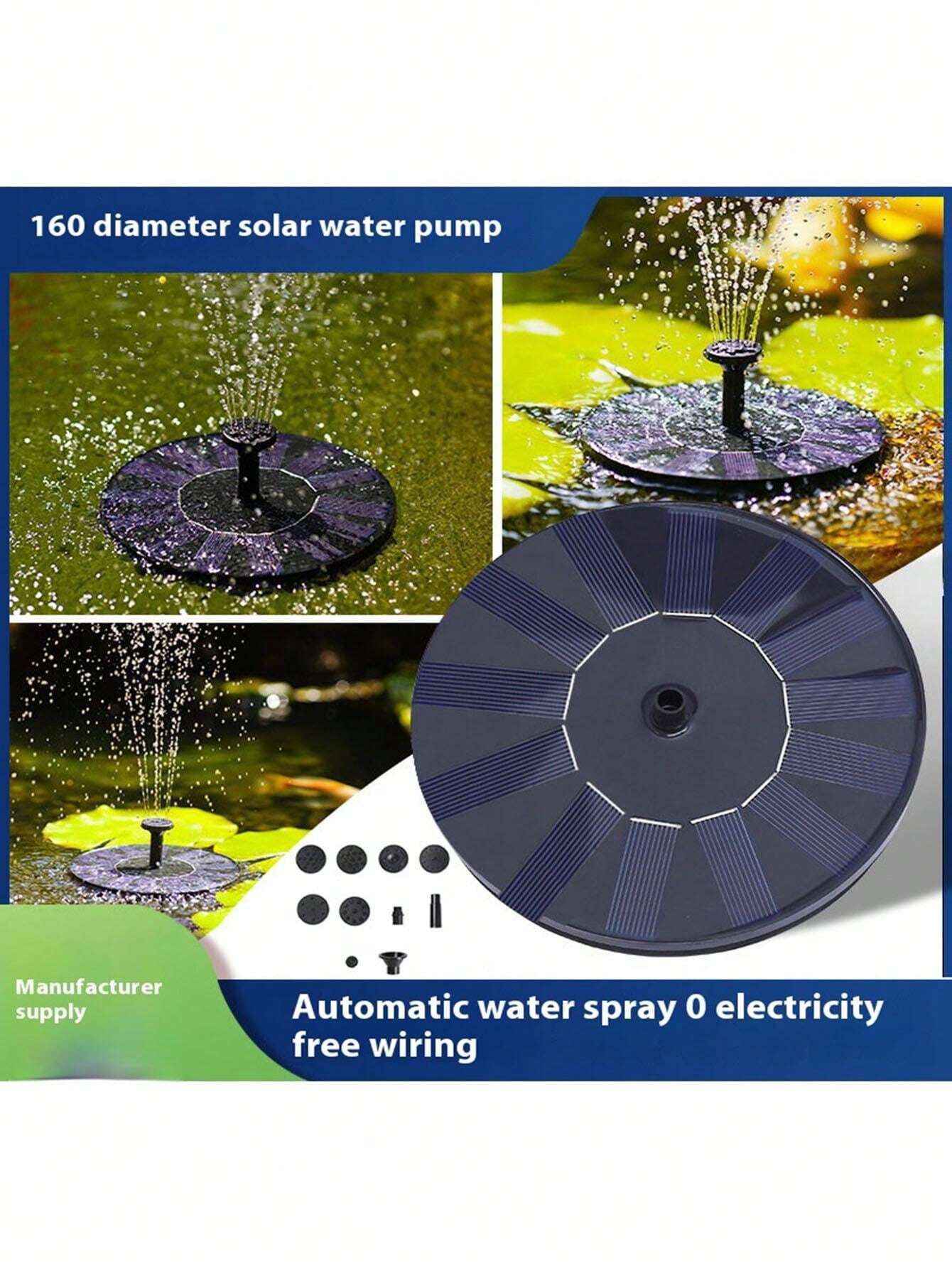 Bomba De Agua Solar Felenny - 6 Boquillas Para Jardín O