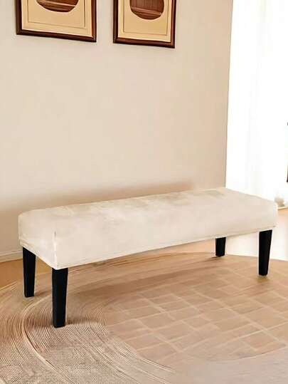 Silver Fox Velvet, Bench, Set, Belt, Rope, Elastic Full Package, Piano, Stool Cover, Dust And Wear Resistant, Shopping Mall Shoe Stool Cover, Furniture, Piano Stool Cover, Simple And Casual