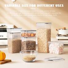 THELIFE 3/4/5/7/8/10/12/15/18/20/24/30/36pcs Airtight Food Storage Containers With Lids, Plastic Food Canisters With Lids Containers For Kitchen & Pantry Organization And Storage, Dry Food Canisters For Spaghetti Flour, Sugar And Cereal, Kitchen Supplies