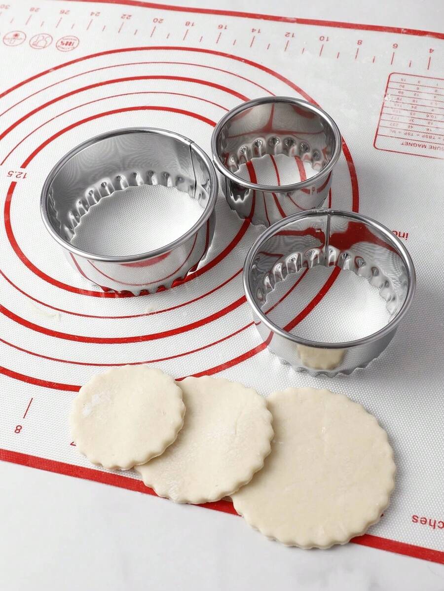 3 件/6 件不锈钢花卉饼干模具套装 - 銀色 - 查看 1