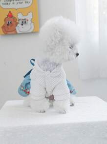 PETCIRCLE 1 stuk huisdierkleding, schattige bloemenjurk met denimeffect voor honden en katten