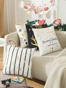 1pc Geometric Tufted Cushion Cover Without Filler,  Throw Pillow Case For Sofa