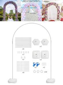 Khung vòm bóng bay 2,4m X 1,8m có chân đế cho tiệc cưới, sinh nhật, tiệc tùng và tốt nghiệp, Giáng sinh - trắng - Xem 2