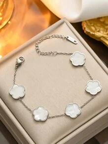 1 件时尚精致幸运四叶草花瓣手链，时尚百搭，适合女性情人节、妈妈、母亲、母亲节、礼物 - 彩色 - 查看 13