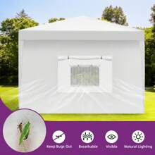 10'x20' Pop Up Canopy Tent Anti-UV Waterproof Outdoor Tent Portable Party Wedding Instant Canopy Shelter All Season Tent Gazebo With 6 Removable Sidewalls, Roller Bag, White - trắng - Xem 6