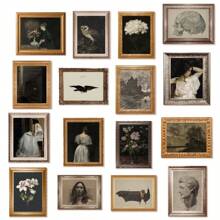 16 件，印刷海报绘画，维多利亚学院风穆迪哥特式黑暗学院风，适用于卧室墙壁装饰，（无框）