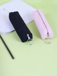 1pc Simple Corduroy Multi-Purpose Stationery Pen Bag Back To School,Pencil Case,Pencil Pouch,School Bag - Single Piece - View 1