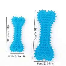 1pc Dog Toy, Solid Rubber Bone Shape, Heart Shaped TPR Chew Toy With Nubs, Assorted Sizes Pet Toy - Multicolor - View 10