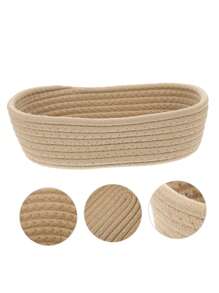 3M 1pc/3pcs Nylon Woven Desktop Storage Basket, Modern Bathroom Tissue Holder, Simple Style