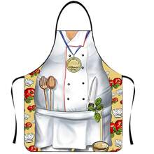 1pc Muscular Man Printed Chef Apron, Sleeveless Waterproof And Stain-Resistant Apron, Creative Funny High-Definition Printing, Suitable For Home Cooking, BBQ, Party