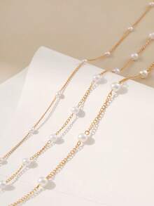 1 Vòng Cổ Ngọc Trai & Tua Rua Nhiều Lớp Trang Trí Handmade Cho Nữ, Thời Trang Phong Cách Châu Âu - 0529 - Xem 6