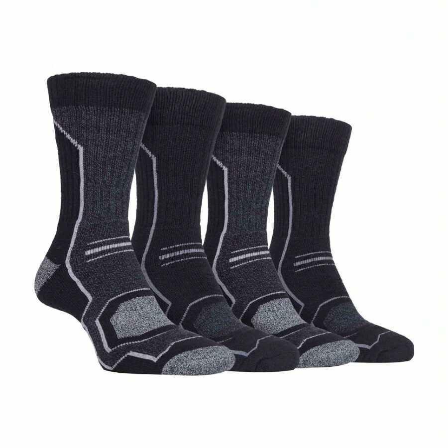 Storm Bloc 4 Pack Mens Cushioned Anti Blister Hiking Socks (SBMS034CHA) - Fast Shipping And Quick Delivery - Grey - View 1