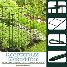 VA-Cerulean Pond Fence 22-Piece Plug-In Fence Set Metal Garden Fence Lattice Fence Upper Arch Dog Fence Fence For Plugging In The Garden 10 Fence Elements And 12 Fixing Rods