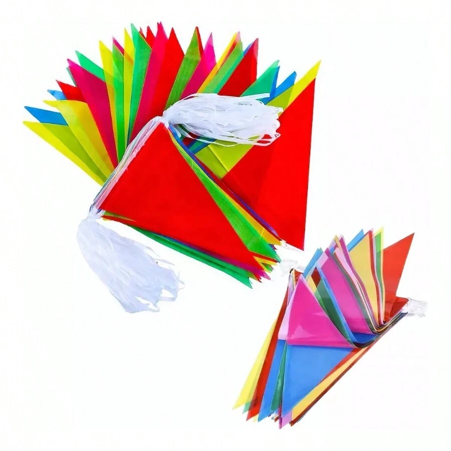 150m Banderin Decoracion Colores Fiestas Multicolor 20 Tiras San Valentin Cumpleaños Eventos Patronales Convivios Despedidas Reunion Para Toda Ocasion Especial Ceelebraciones - Multicolor - Ver 1