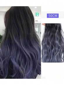 Extensiones de cabello con clip en forma de V, ombre, ondulado y rizado para festivales de música, clips de garra, pasadores de cabello, barrettes - Multicolor - Ver 12