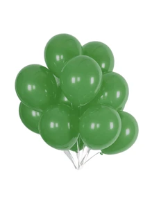 50 Flat Colored Bladder Balloon 9 Inch Round Ball Balloons Decoration Party Birthday Tea Reveal Arch - Dark Green - View 5