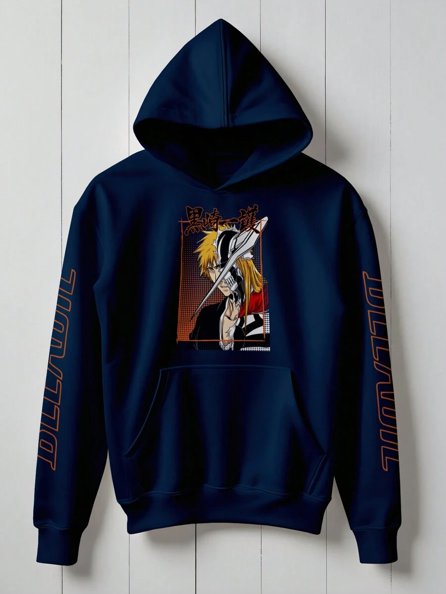 Bleach Ichigo Zanpakutou Sweatshirt Anime KANGAROU 1225 Flow Fx - 藏蓝色 - 查看 1