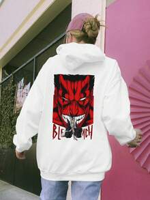 Blouse Sweatshirt Bleach Kenpachi Zaraki Anime KANGAROU 1224 Flow Fx - trắng - Xem 4
