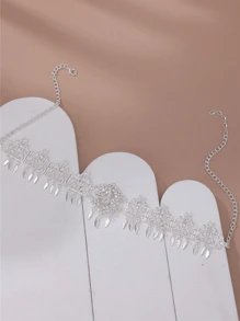 1個女性用中空水晶和貓眼寶石頭鏈,金色調,適用於日常穿著、節日和婚禮 - 綠色 - 查看 4