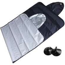 1 szt. Osłona przeciwśnieżna przedniej szyby samochodu na lód, śnieg, mróz, osłona przeciwsłoneczna na przednią szybę samochodu, osłona przeciwsłoneczna z tkaniny Oxford na każdą pogodę, chroniąca przed wiatrem i promieniowaniem UV, pasująca do samochodów SUV, ciężarówek Van, uniwersalne akcesoria samochodowe, ochrona przeciwsłoneczna wnętrza samochodu