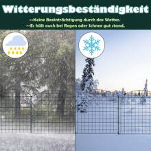 VA-Cerulean Pond Fence 22-Piece Plug-In Fence Set Metal Garden Fence Lattice Fence Upper Arch Dog Fence Fence For Plugging In The Garden 10 Fence Elements And 12 Fixing Rods