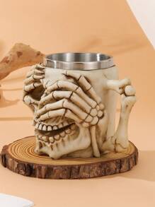 1pc Stainless Steel Skull Mug Cup - Decor And Gift For Men - Stein, Tank, Coffee Cup, And Tea Cup All-In-One - - Multicolor - View 3