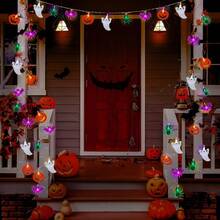 1 dây đèn LED hình dơi ma bí ngô 3D 10/20/30 chạy bằng pin tạo không khí Halloween kinh dị vui vẻ thích hợp cho trang trí nhà cửa, sân vườn ngoài trời, tiệc Halloween ma quái (màu trắng) trang trí phòng Halloween trang trí sân vườn Halloween làm quà tặng trang trí ngày lễ tiên trang trí lễ hội - ánh sáng trắng - Xem 5