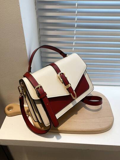 Kunstleder Klappe Vorne Tote & Umhängetasche