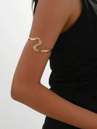 1ชิ้น กำไลแบบเปิดรูปตัว เอส ลักษณะ ทรงตรง ย้อนยุค ความเรียบง่าย สไตล์ยุโรป และอเมริกัน