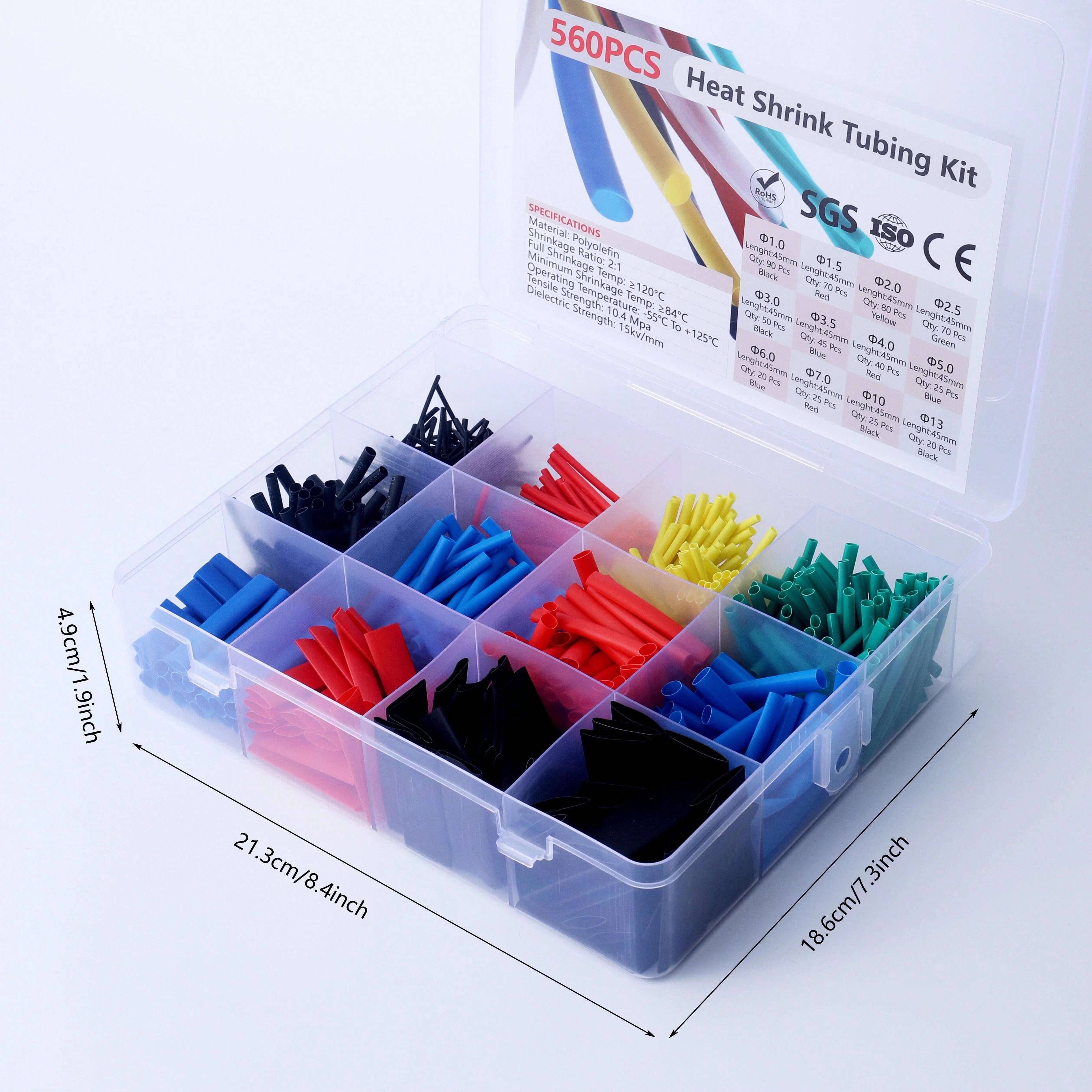 560 Piezas Kit Surtido De 5 Color De Tubos Termorretráctil Con - Foto 3