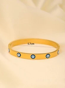 1pc European Style Stainless Steel Evil Eye Design Bracelet For Women, Suitable For Party, Gathering And Daily Wear