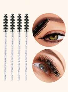 Pincel Descartável Transparente Preto para Alongamento de Cílios, Pincel de Maquiagem para Cílios, Pincel Cosmético para Cílios, 20/50/100/200/300/400/450 peças